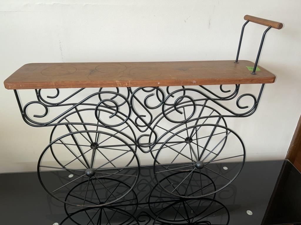 Slim side table with Decorative bike decoration