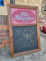 Old Milwaukee beer chalkboard mirror