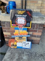Vintage Miller beer basketball hoop sign