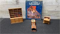 Vintage Wooden Doll Furniture With Book