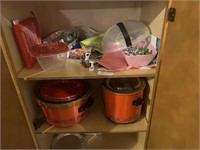 TWO CROCK POTS AND MISC.