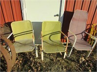 (3) Lloyds Vintage Rope Metal Spring Back Chairs