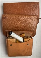 Vtg. Men's Leather Traveling Shaving Kit (2) &