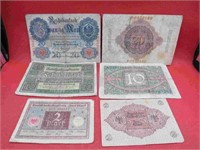 Post WWI Germany Inflation Money Riechsbanfnotes