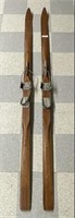 Pair of Wooden Vintage Down Hill Skis