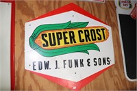 Edw. J. Funk & Sons Super Crost masonite sign 24"