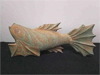 18x7.5-in wooden possibly koi decor