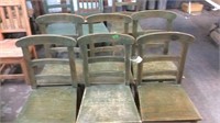 SET OF 6 MATCHING WOOD CHAIRS (GREEN)