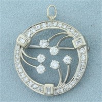 1.5ct TW Diamond Abstract Design Circle Pendant or