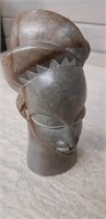 Hand Carved Signed African Stone Head