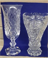 2 signed Crystal Vases