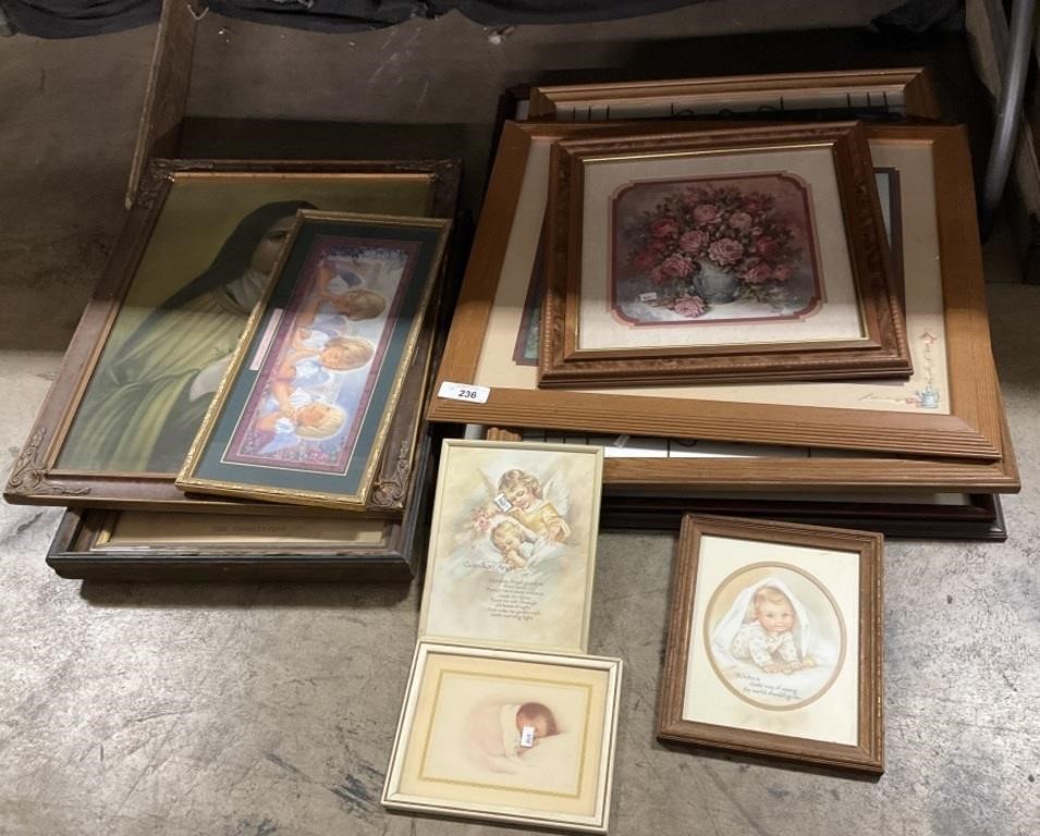 Large Lot Floral, Religious Home Art.