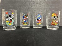 Set of 4 Walt Disney Mickey Mouse glasses