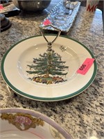 SPODE CHRISTMAS TREE HANDLED PLATTER