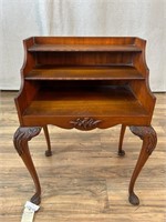 Vintage Mahogany French Style Claw Foot Stand