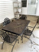 Wrought Iron Patio Set. 3X5'.