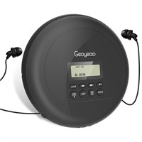 B4137  Geoyeao CD Player Bluetooth, Black Recharge