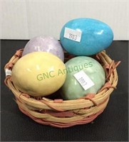 4 marble eggs - smaller eggs are chicken size -