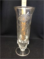Vintage Glass Vase with Silver Overlay