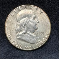 1953 S Franklin Silver Half-Dollar