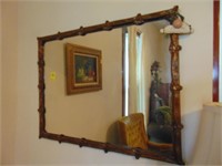 Authentic art nouveau wall mirror, detailed frame