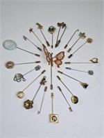 20+ Vintage Stick Pins: Butterfly, Mickey & More