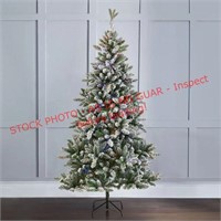 NOMA 7' Flocked Prelit Artificial Holiday Tree