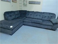 2-Piece L Shape Dark Gray Sectional Sofa