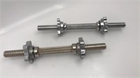 2 Weight Dumb Bell Handles; Chrome Plated