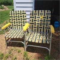 Vintage Aluminum Web Lawn Chairs Pair
