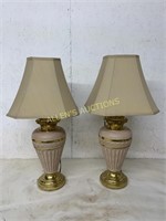 2 MATCHING PINK LAMPS WITH SHADES