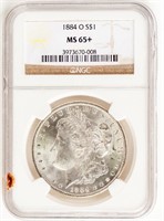 Coin 1884-O Morgan Silver Dollar NGC MS65+