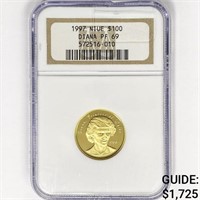 1997 $100 NIUE 6.3g Diana Gold NGC PF69