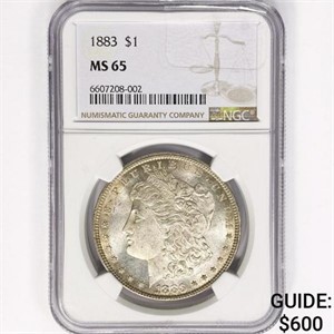 1883 Morgan Silver Dollar NGC MS65