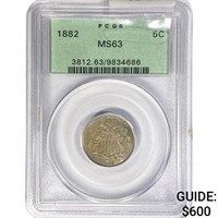 1882 Shield Nickel PCGS MS63