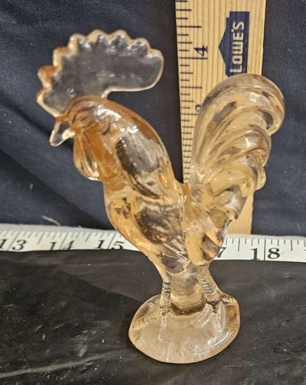 pink rooster paper weight