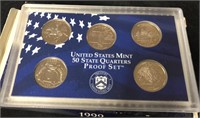 1-5 Coin Quarter Proof Set 1999