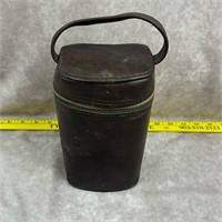 Vintage Double Flask in Leather Carry Case