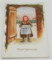 Antique 1913 Postcard “Godt Nytaar!” - Swedish