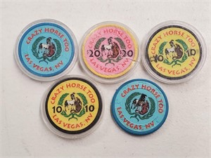 5 Crazy Horse Too Uncancelled Casino Chips