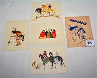 "Indians" four full color reproductions, ready for