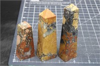 3, Maligano Jasper Obelisks From Indonesia, 9.5oz