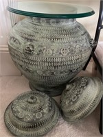 Carved vase/jug. Living room