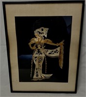 Framed Carved Shavings Asian Art