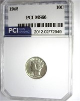 1942 Dime PCI MS66