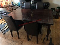 Dining Room Table & 4 Chairs 66"x42" (w/ 18" le