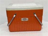 Vintage orange Thermos ice chest cooler