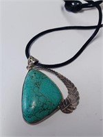 Marked 925 Turquoise Like Stone Pendant