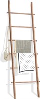 FUIN 6ft Wood Blanket Ladder  Light Brown