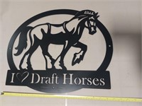 NEW 19" Metal Draft Horse Sign - Heavy Guage